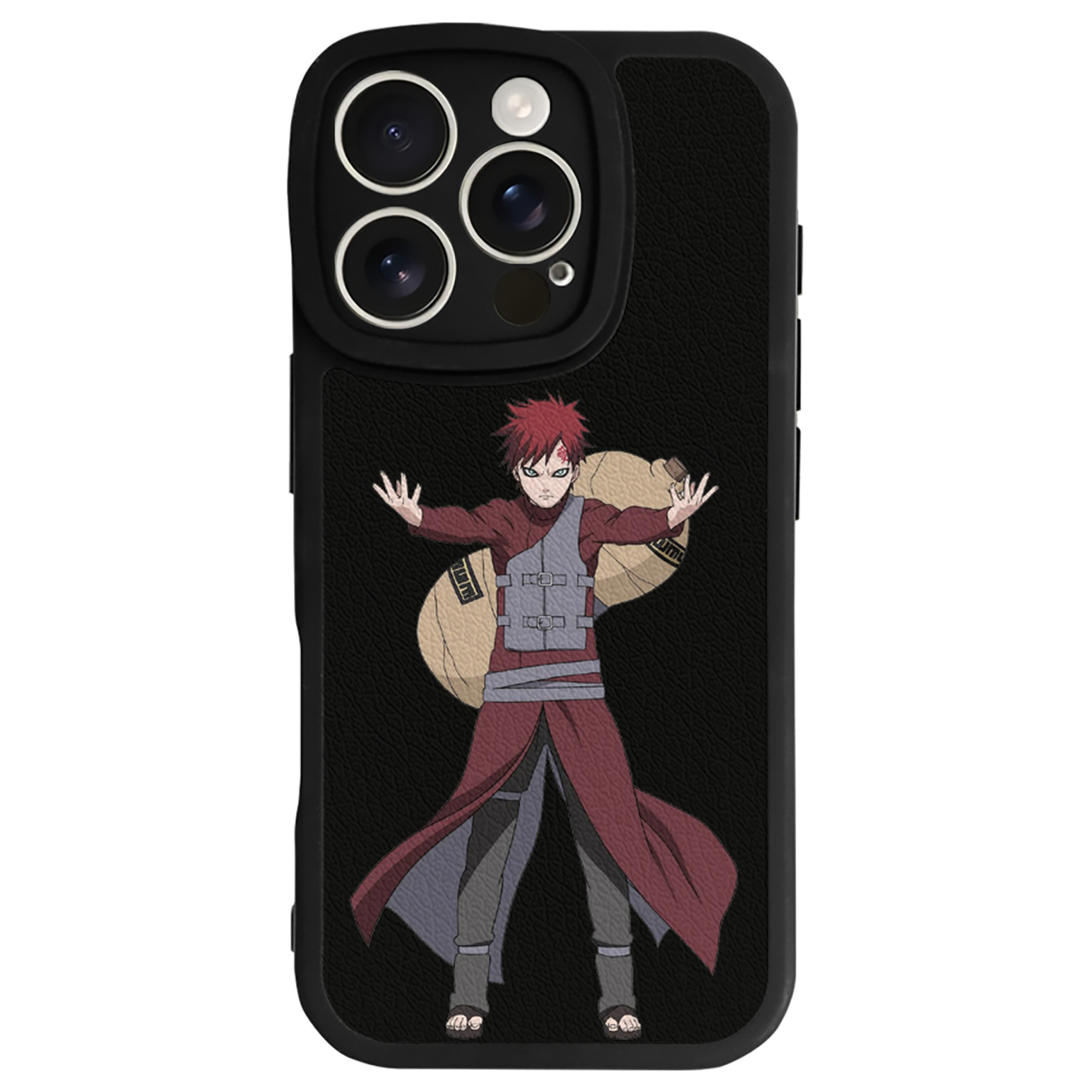 （画像用） NARUTO -ナルト- ガアラ Gaara 【iPhone 16シリーズ対応】シリコンスマホケース（レザー調） 材質：シリコン